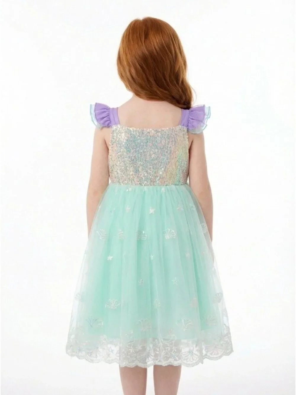 Girls Mermaid Inspired Dress Pastel Sea Princess Dress